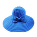 Big Bow Stitched Wide Brim Sun Hat - JSA Wide Brim Sun Hat Jeanne Simmons    