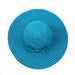 Big Bow Stitched Wide Brim Sun Hat - JSA Wide Brim Sun Hat Jeanne Simmons WSRP508TQ Turquoise  