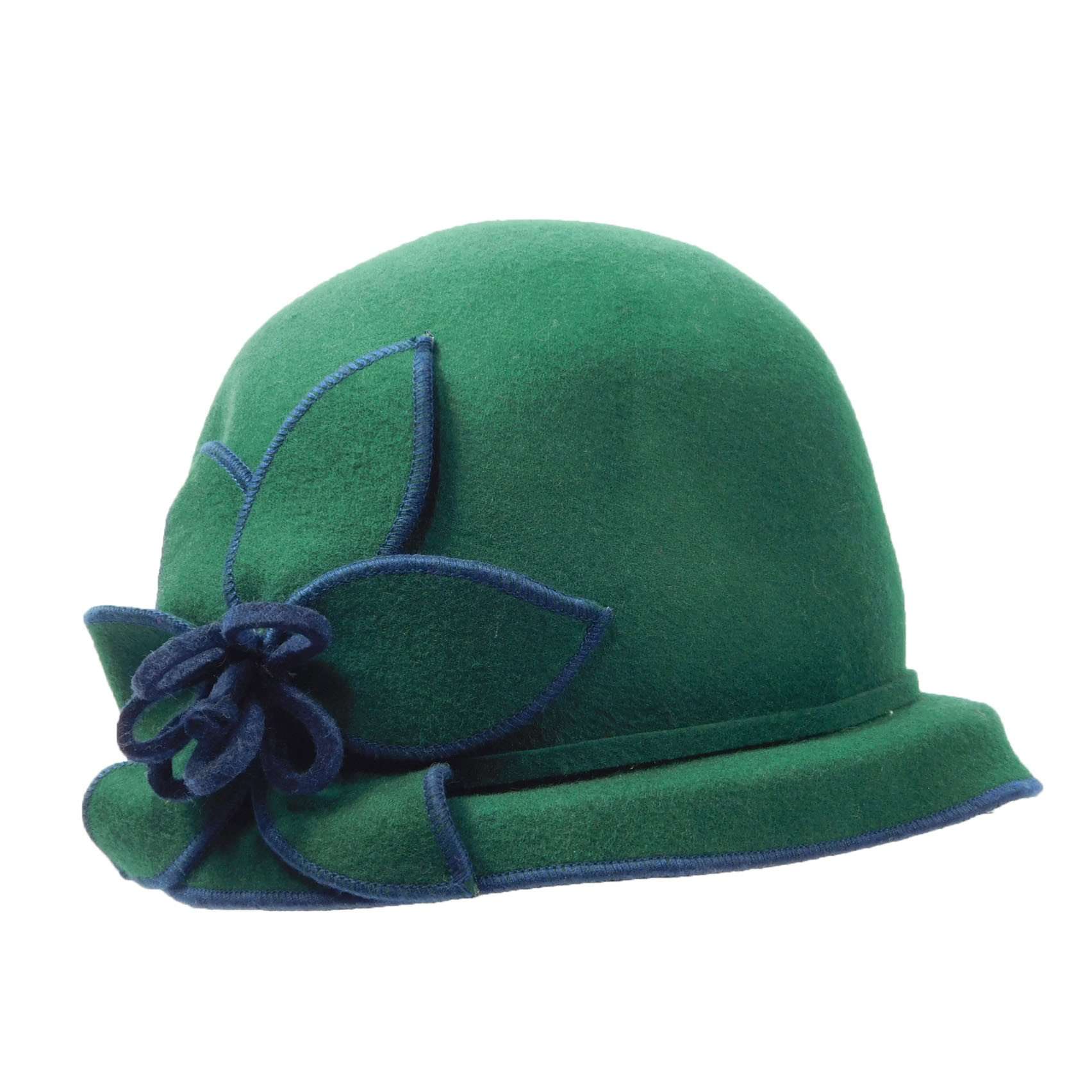 Structured Brim Cloche with Big Flower Accent Cloche Jeanne Simmons    