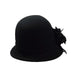 Asymmetric Cloche with Leather Flower, Cloche - SetarTrading Hats 