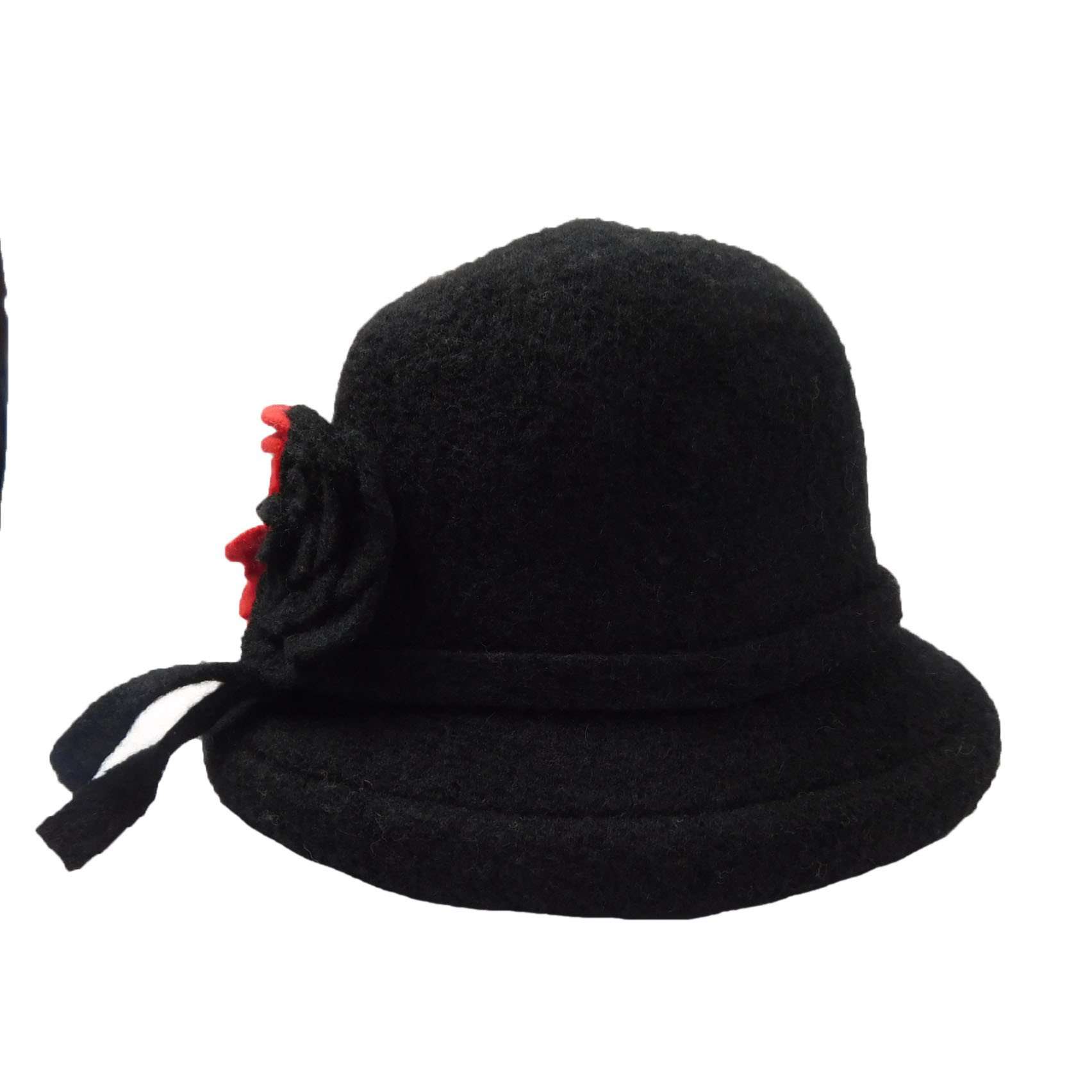 Boiled Wool Medium Brim Hat Cloche Jeanne Simmons    