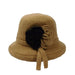 Boiled Wool Medium Brim Hat Cloche Jeanne Simmons WWBW102CM Camel Medium (57 cm) 