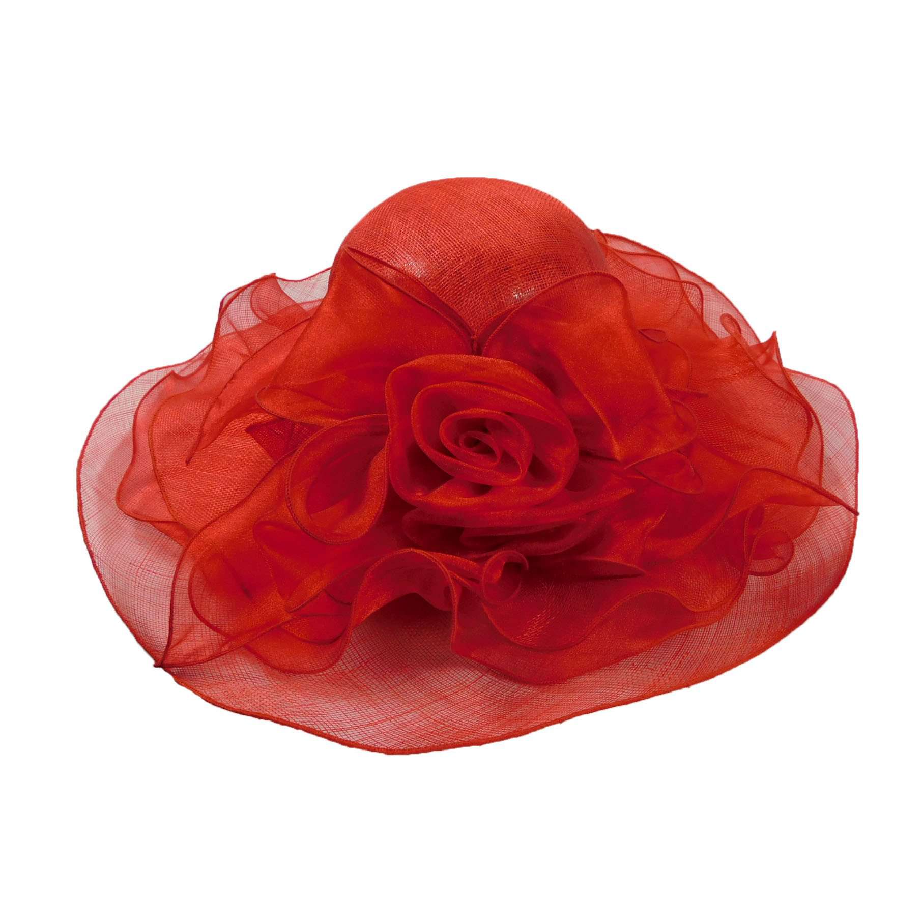Sinamay Derby Hat with Ruffle Flower Accent Dress Hat Something Special LA    