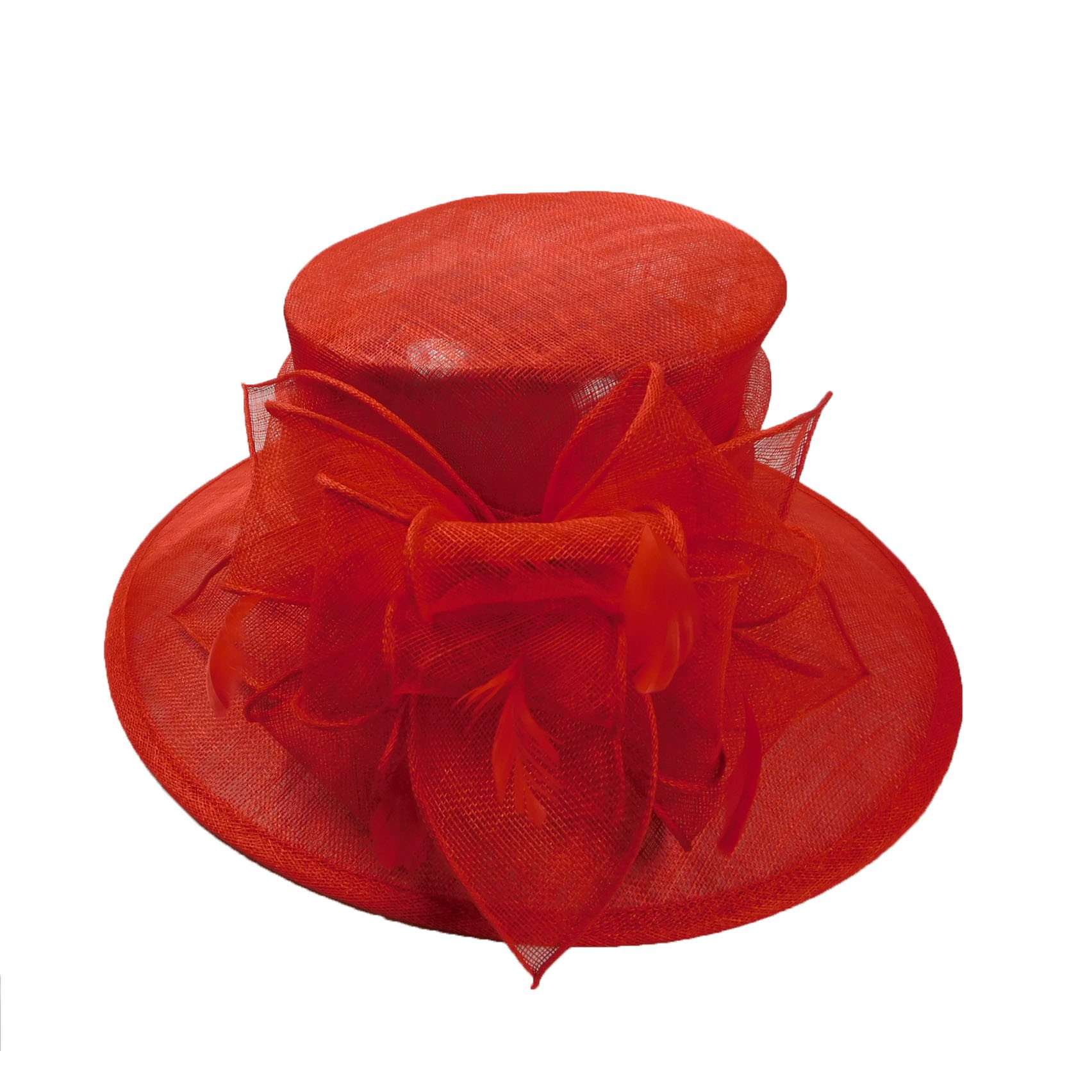 Downturned Brim Sinamay Dress Hat Dress Hat Something Special LA WSSY750RD Red  