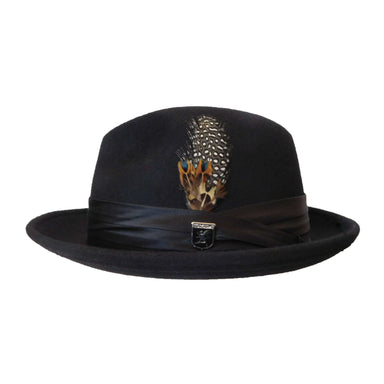 Stacy Adams Snap Brim Fedora Hat - Black up to XXL Fedora Hat Stacy Adams Hats    