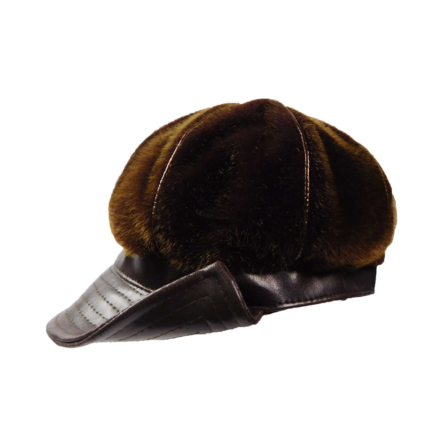 Carlos Santana Jockey Faux Fur Cap for Small Heads Cap Santana Hats WWPO260BN Brown S/M (56 cm) 