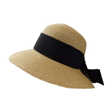 Big Brim Sun Hat with Wide Ribbon and Bow - Milani Hats Wide Brim Hat Milani Hats