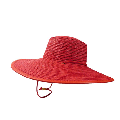 Boater with Large Brim and Chin Cord Bolero Hat Great hats by Karen Keith WSPS605RD Red  