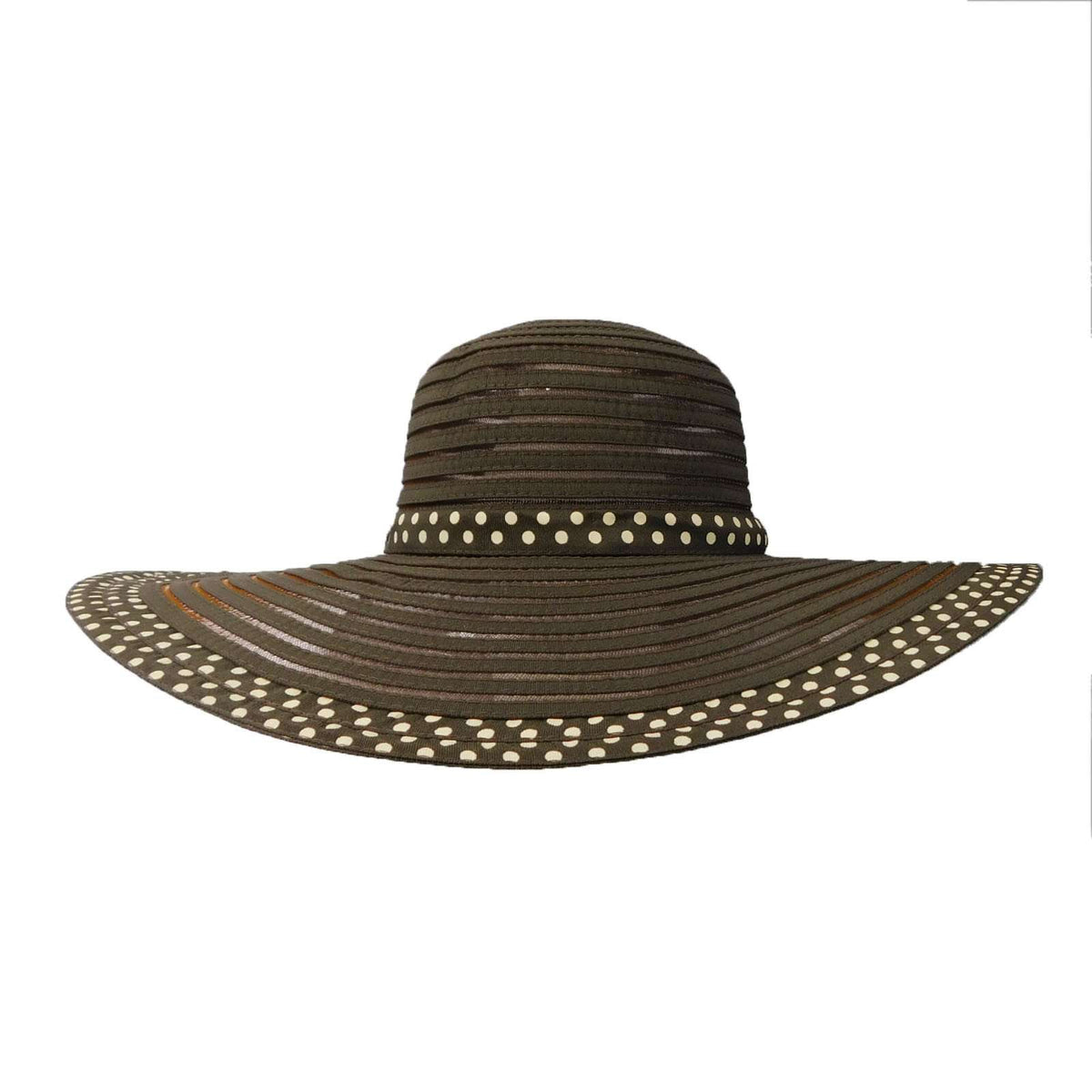 Polka Dot Ribbon and Mesh Floppy Hat — SetarTrading Hats