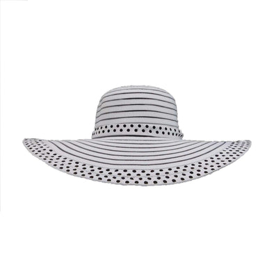 Polka Dot Ribbon and Mesh Floppy Hat, Dress Hat - SetarTrading Hats 