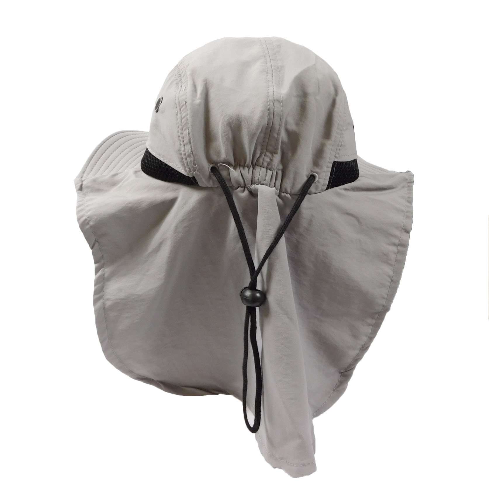 Large Bill Flap Cap for Fishing or Hiking - Neck Cape for Extra Sun Protection Light Grey / Os (56-60 cm)