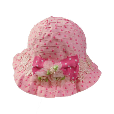 Pink and Fuchsia Polka Dot Summer Hat- Toddler Bucket Hat HHkids SK052PK2 2-5yrs  