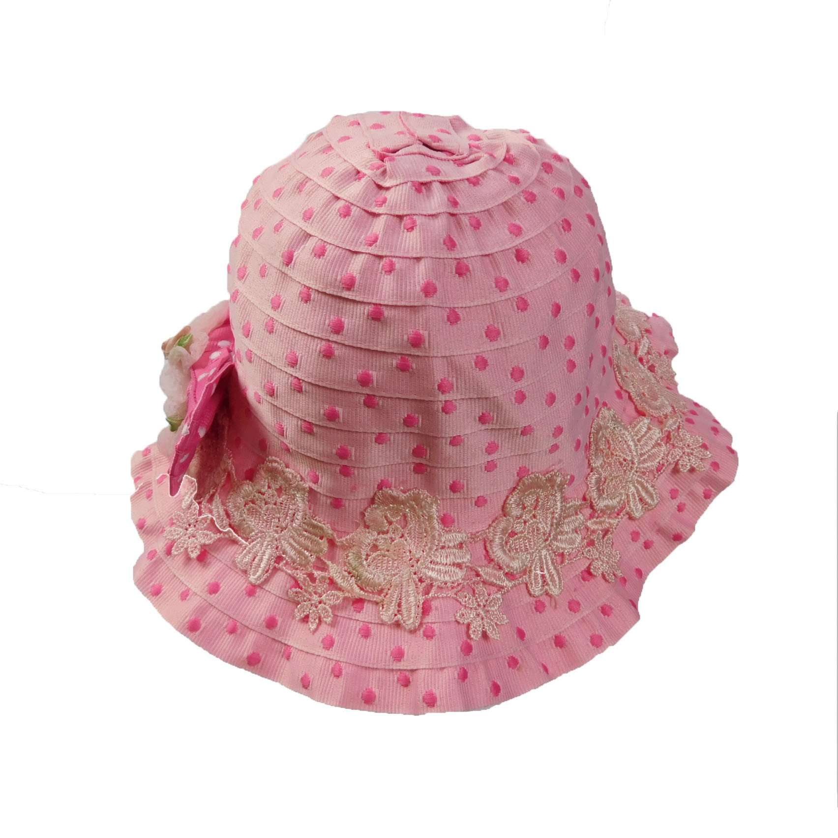 Pink and Fuchsia Polka Dot Summer Hat- Toddler Bucket Hat HHkids    