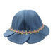 Denim Summer Hat with Velvet Flowers Bucket Hat HHkids    