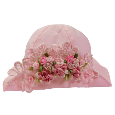 Vintage Pink Summer Hat for Baby Girls Bucket Hat HHkids SK057PK6 6-12mos  
