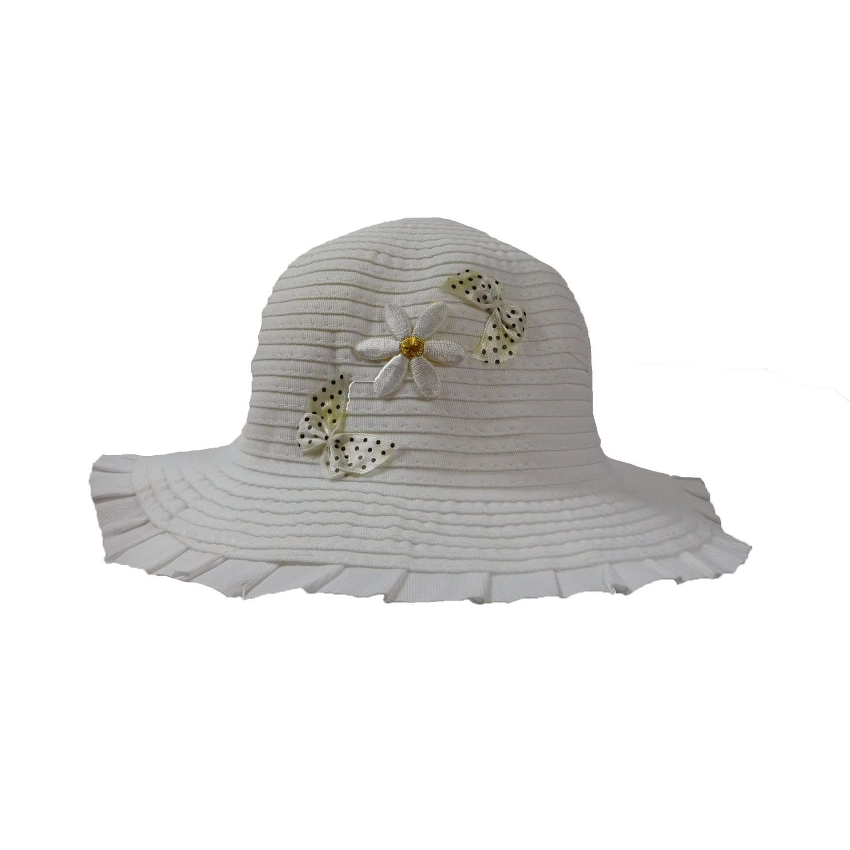 Summer Beach Hat for Toddler Girls Floppy Hat SetarTrading Hats SK061WH White  