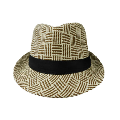 Summer Trilby Fedora Hat with Crossbar Pattern, Fedora Hat - SetarTrading Hats 