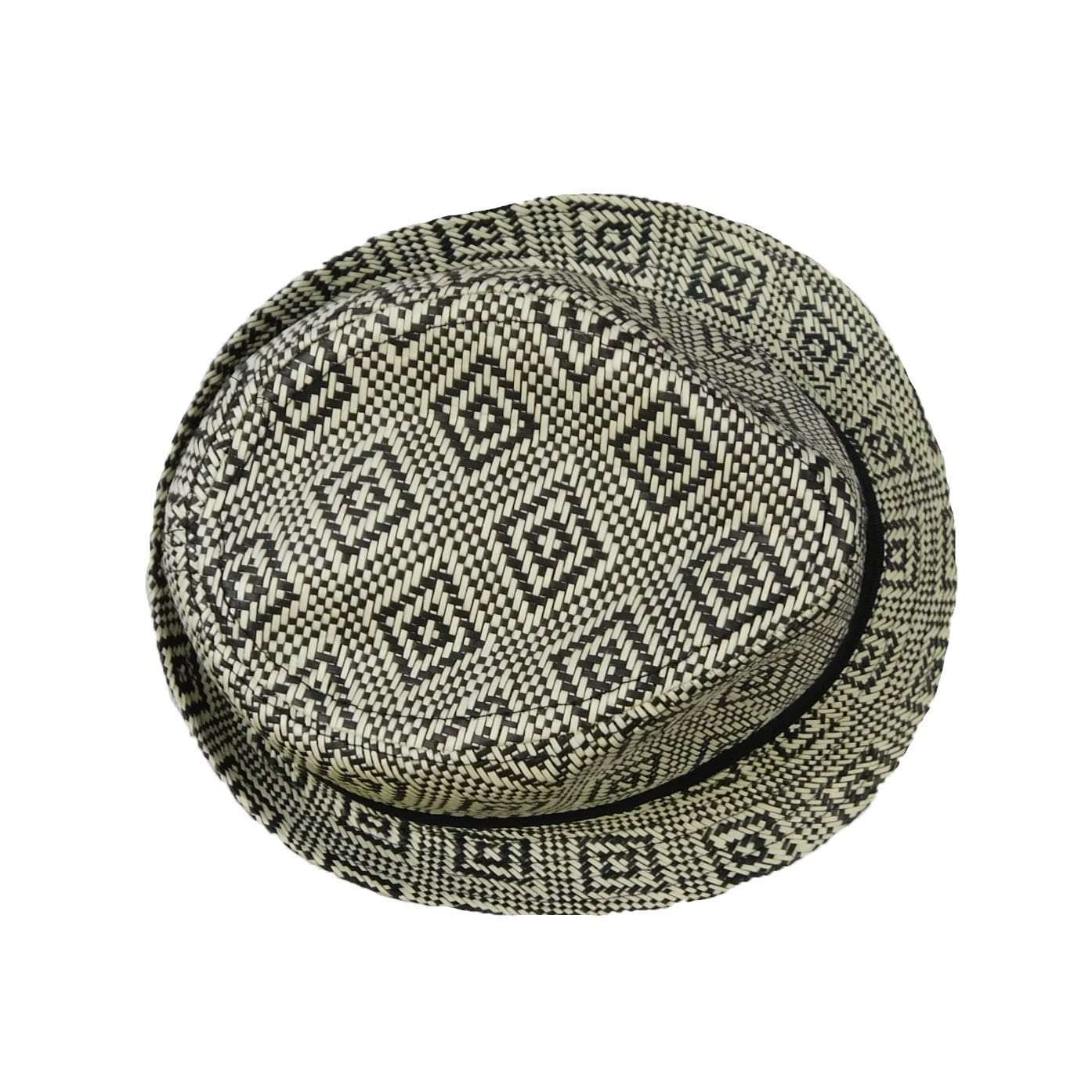 Summer Trilby Hat with Geometric Pattern Fedora Hat JEL