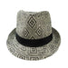 Summer Trilby Hat with Geometric Pattern Fedora Hat JEL    