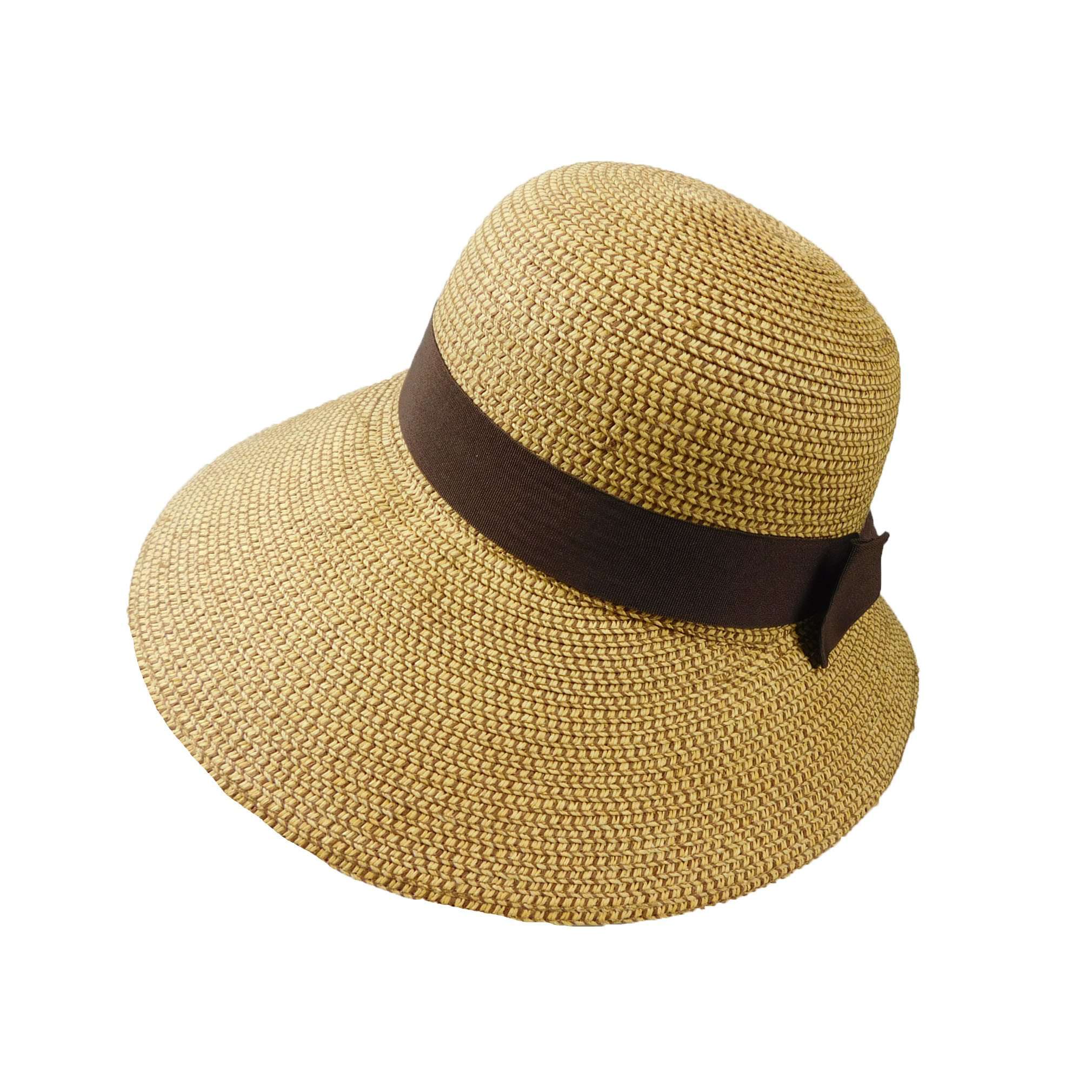 Downturned Big Brim Asymmetrical Summer Hat Wide Brim Hat JEL WSPS608BG Natural tweed  