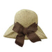 Folded Up Brim Summer Hat Wide Brim Hat JEL WSPS609BN Brown tweed  