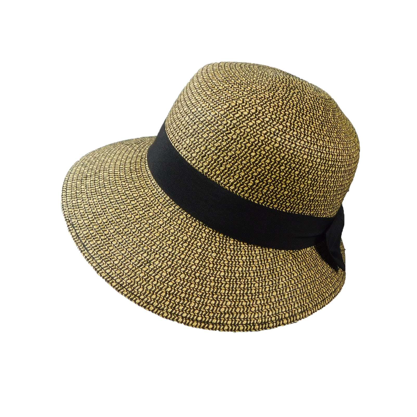 Downturned Brim Summer Hat Wide Brim Hat JEL WSPS610BK Black tweed  