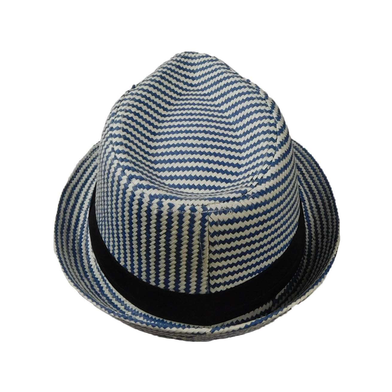 Summer Trilby Hat with Diagonal Stripes Fedora Hat JEL    