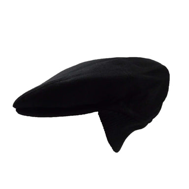 Wool Ivy Cap with Knit Ear Flap - Epoch Hats Flat Cap Epoch Hats MWWF972BKM M/L  