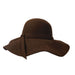 Classic Wool Felt Wide Brim Floppy Hat Wide Brim Sun Hat Boardwalk Style Hats WWWF263BN Brown  