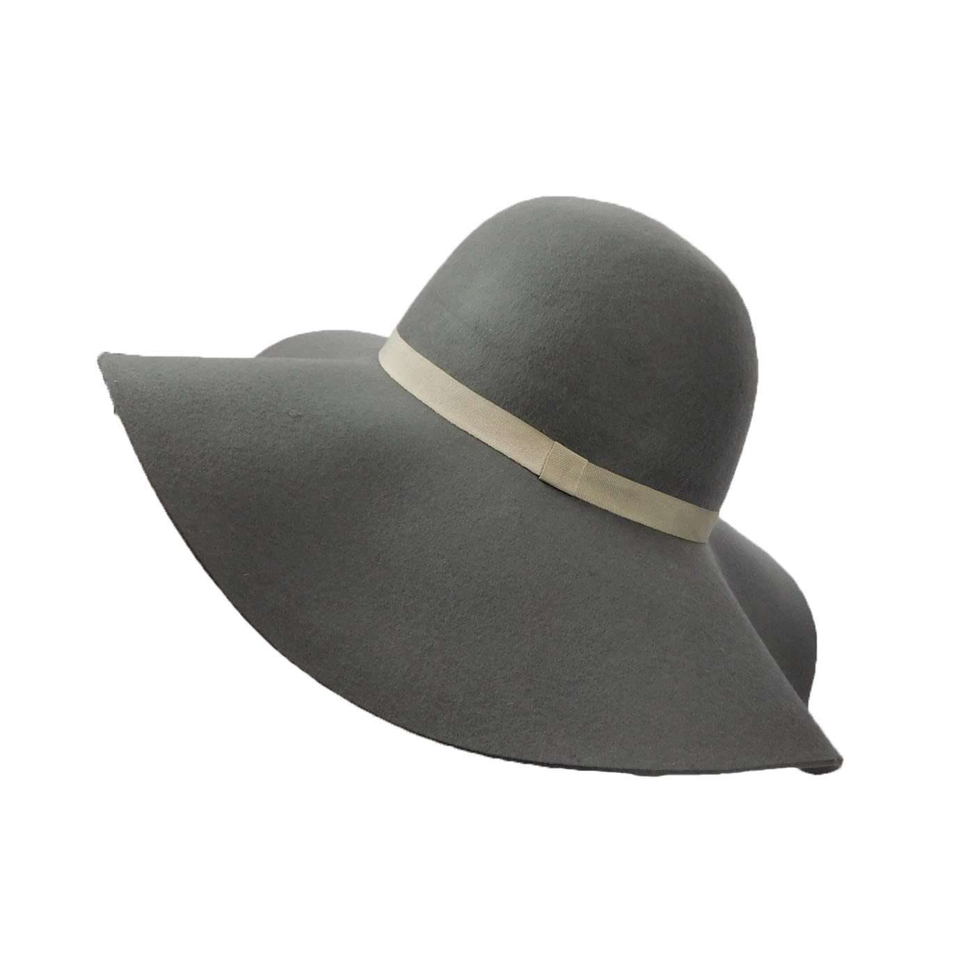 Boho Wide Brim Fedora Hat Western Cowboy Felt Bucket Cap Festival Sunhat Gray Big Wide Brim Felt Rancher Fedora Hat for Women and Men  main image 2
