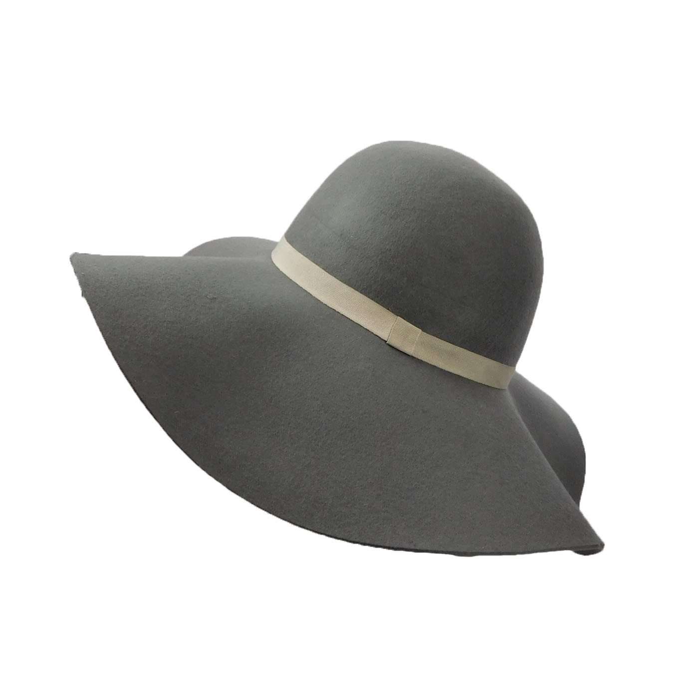 Wool Felt Wide Brim Hat for Women Wide Brim Sun Hat Boardwalk Style Hats    