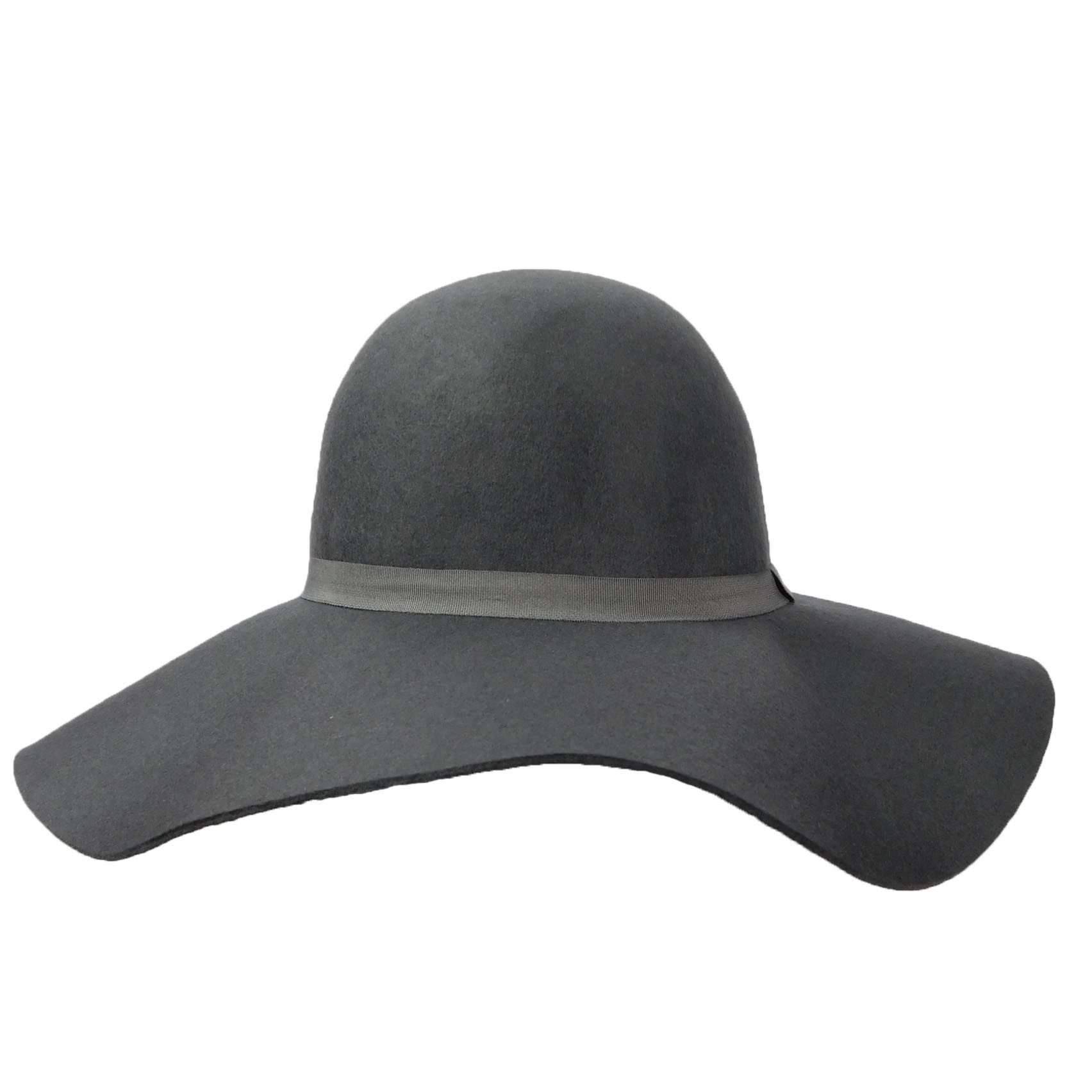 Wool Felt Wide Brim Hat for Women Light Grey / Medium (57 cm)