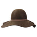 Wool Felt Wide Brim Hat for Women Wide Brim Sun Hat Boardwalk Style Hats WWWF264BN Brown Medium (57 cm) 