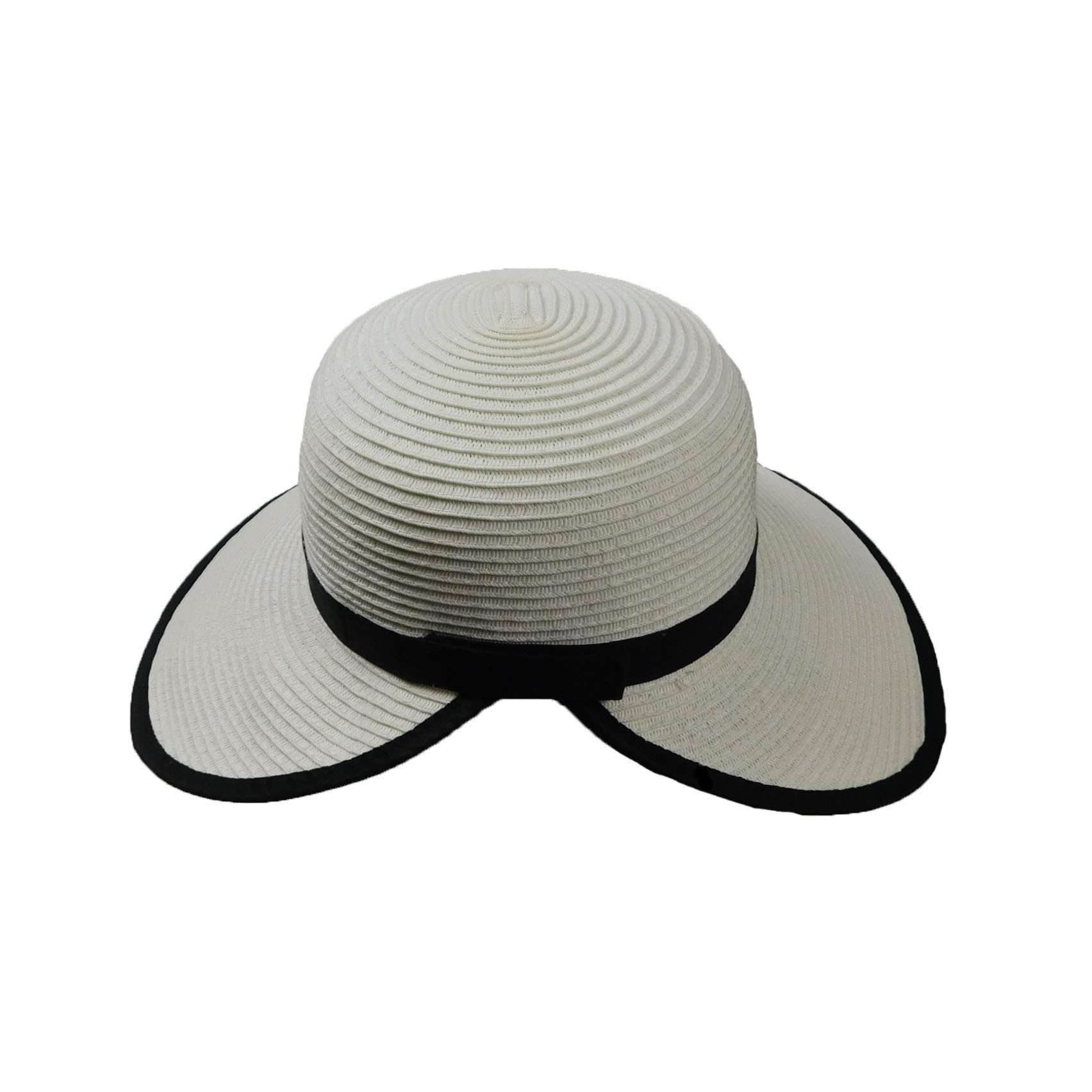 Facesaver Hat Facesaver Hat Boardwalk Style Hats WSPS566WB White and Black  