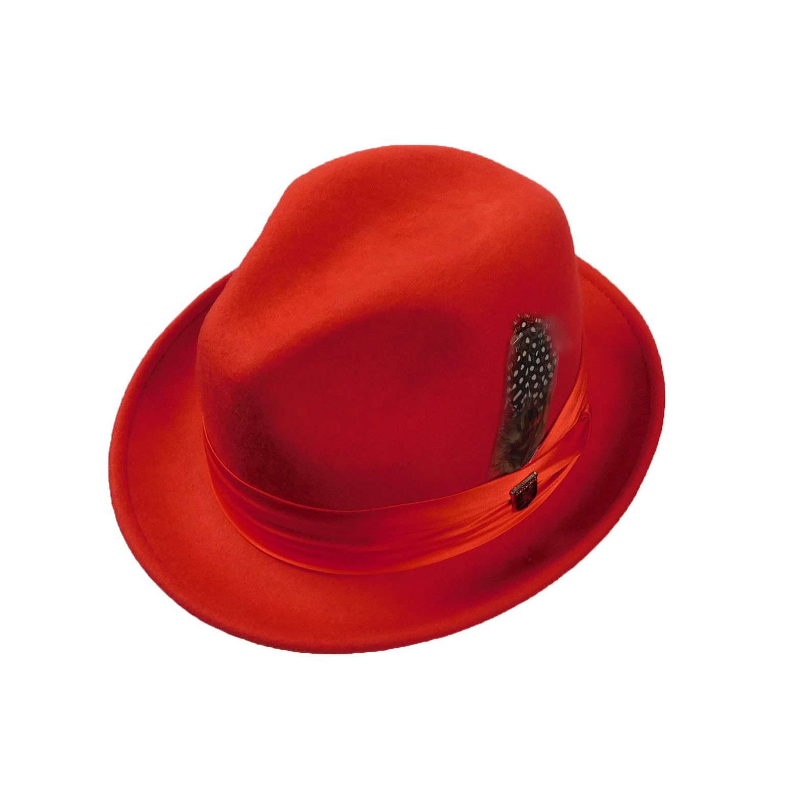 Stacy Adams Snap Brim Fedora Hat - Red, Fedora Hat - SetarTrading Hats 