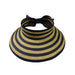 Nautical Stripe Roll Up Visor Hat - Boardwalk Style Hats Visor Cap Boardwalk Style Hats daK086 Navy  