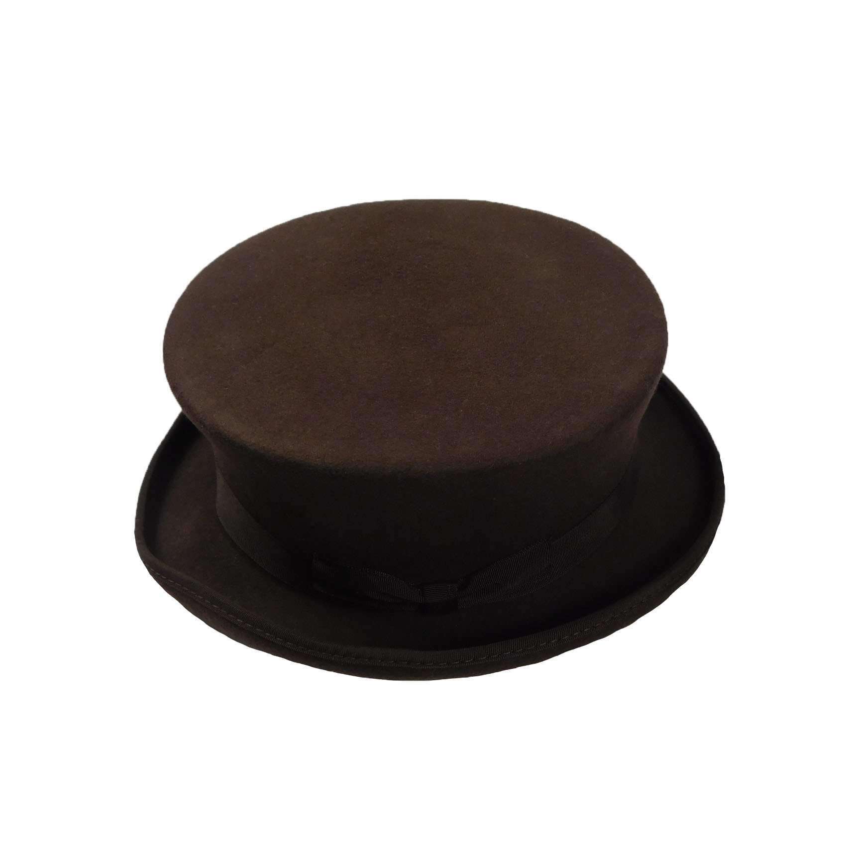 Classic Short Brown Wool Felt Top Hat by JSA for Men, Top Hat - SetarTrading Hats 