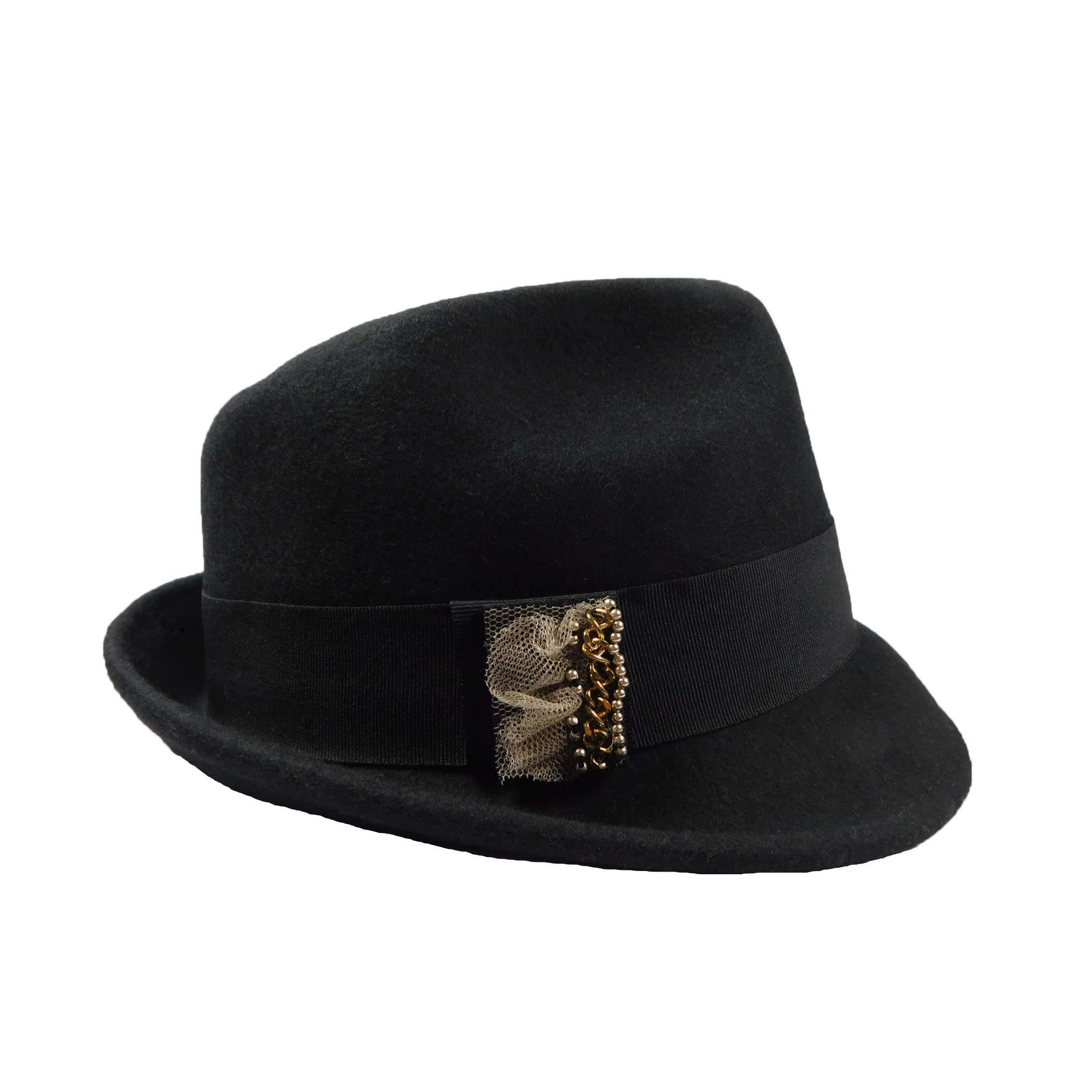 Women's Wool Trilby Fedora Hat - Scala Hats Fedora Hat Scala Hats WWWF163BK Black  