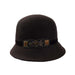 Wool Felt Cloche with Velvet Beaded Applique - Scala Collezione Cloche Scala Hats WWWF151BN Brown Medium (57 cm) 