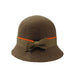 Wool Felt Cloche with Two-Tone Band Cloche Jeanne Simmons WWWF185TP Taupe  