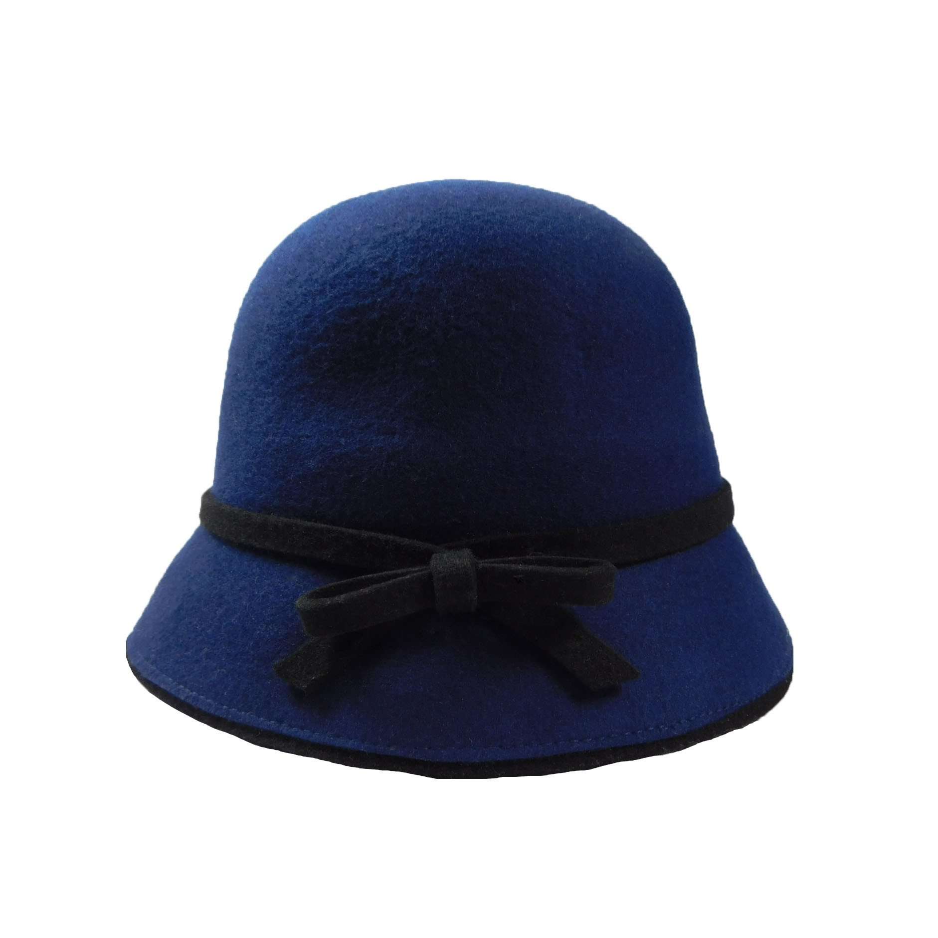 Wool Felt Cloche/Bucket Hat Cloche Jeanne Simmons WWWF182NV Navy  