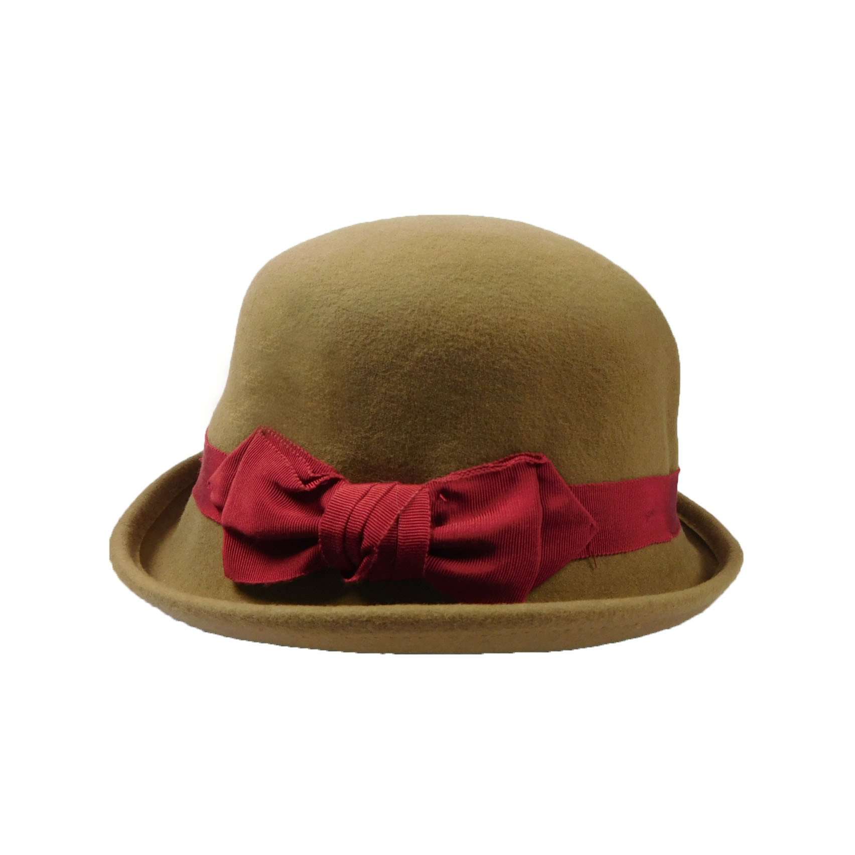 Bowler with Red Satin Bow Bowler Hat Jeanne Simmons    