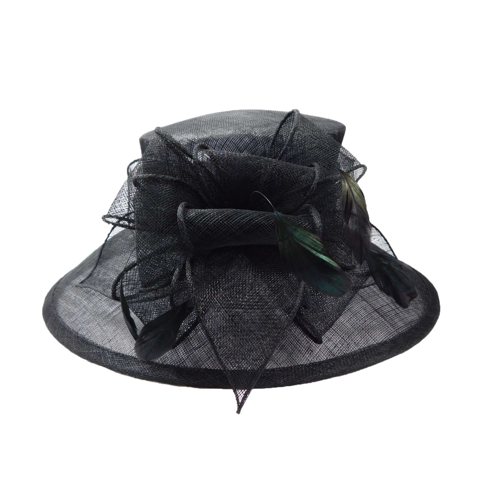 Downturned Brim Sinamay Dress Hat Dress Hat Something Special LA WSSY750BK Black  