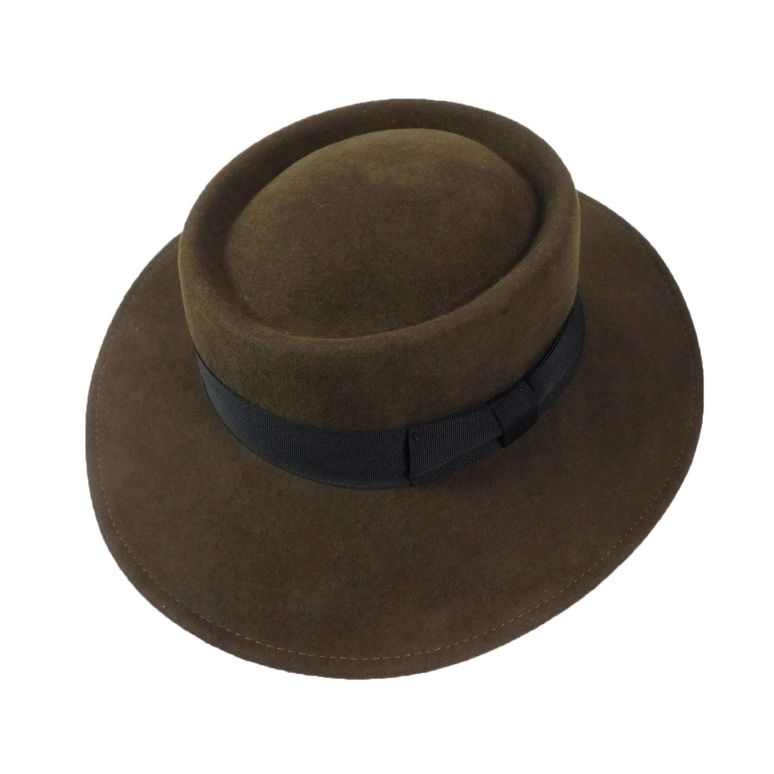 Wool Felt Bolero -Tan and Brown Bolero Hat SetarTrading Hats WWWF161BN Brown  