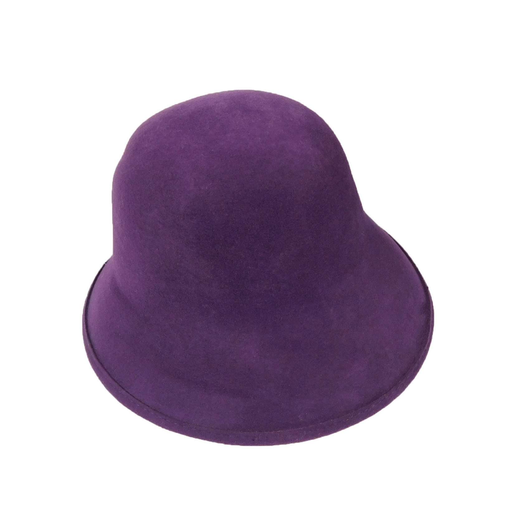 Wool Felt Hat with Shapeable Brim - Scala Hats Cloche Scala Hats LF10BB Eggplant  
