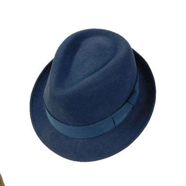 Wool Felt Fedora Hat, Smokey Blue - Jeanne Simmons Hats Fedora Hat Jeanne Simmons    