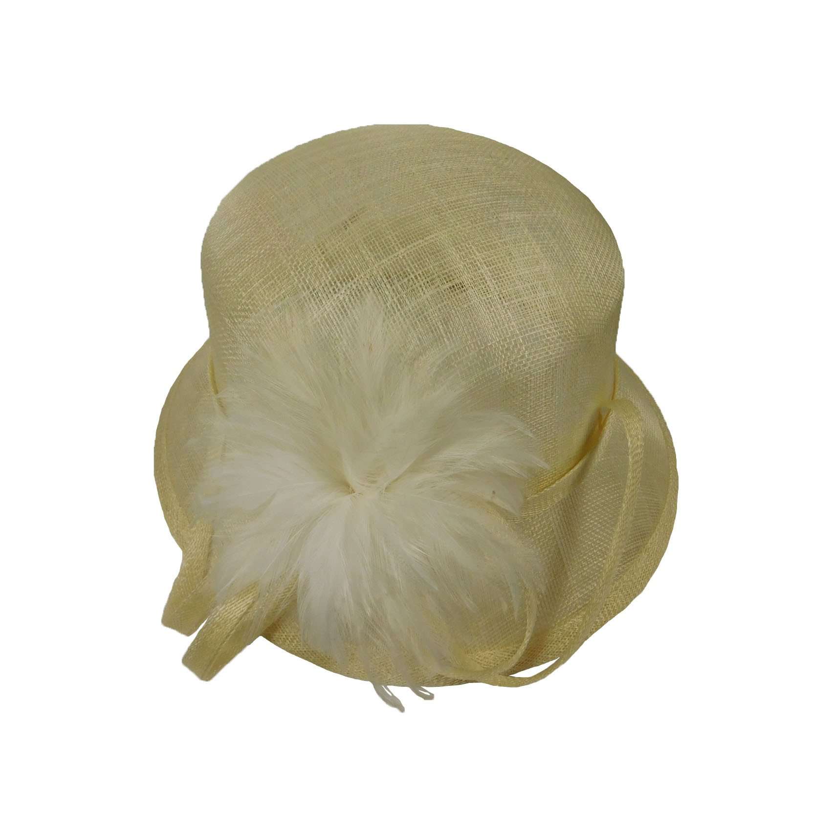 Sinamay Cloche Dress Hat with Feather, Dress Hat - SetarTrading Hats 