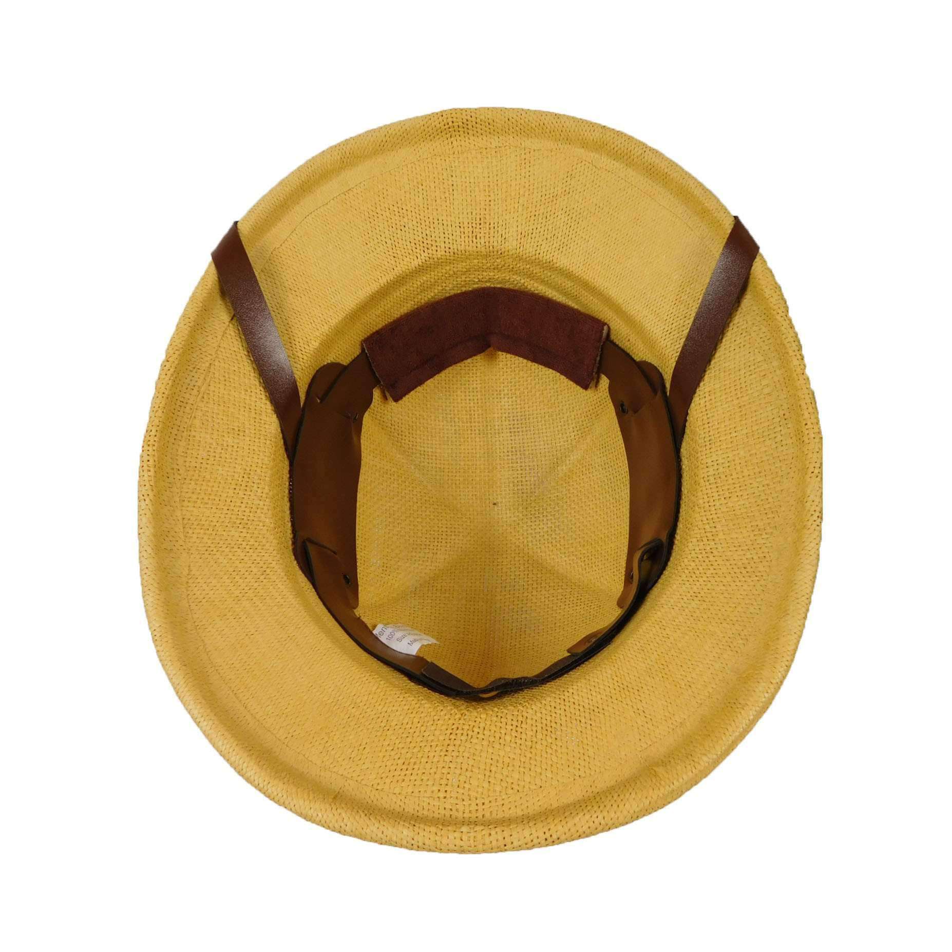 Authentic! Classic! 1980s Safari Pith Helmet or Hard Straw Hat W Faux Leather NY Safari Pith Hat - The J. Peterman Company main image 4