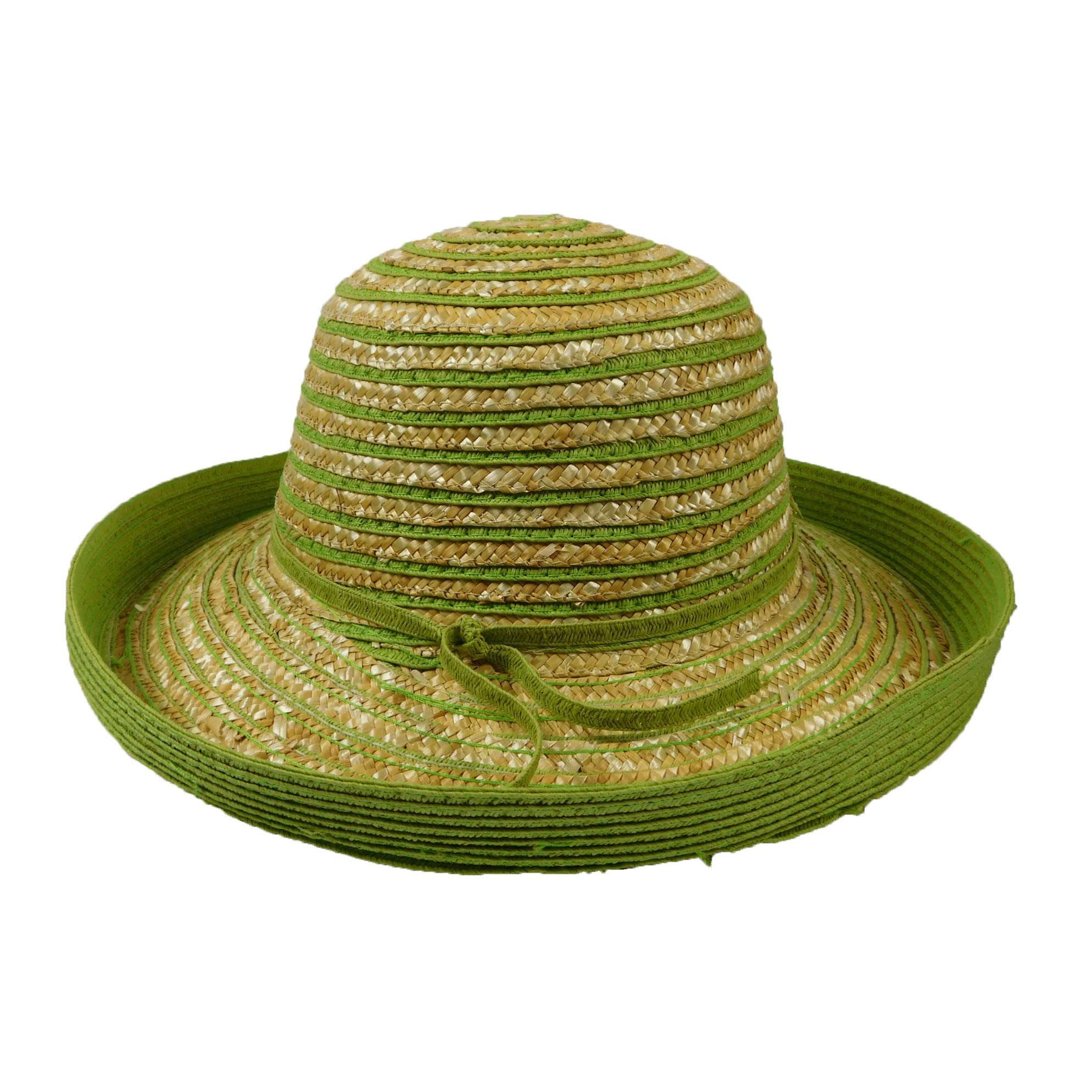 Striped Straw Kettle Brim Hat Kettle Brim Hat California Hat Company    