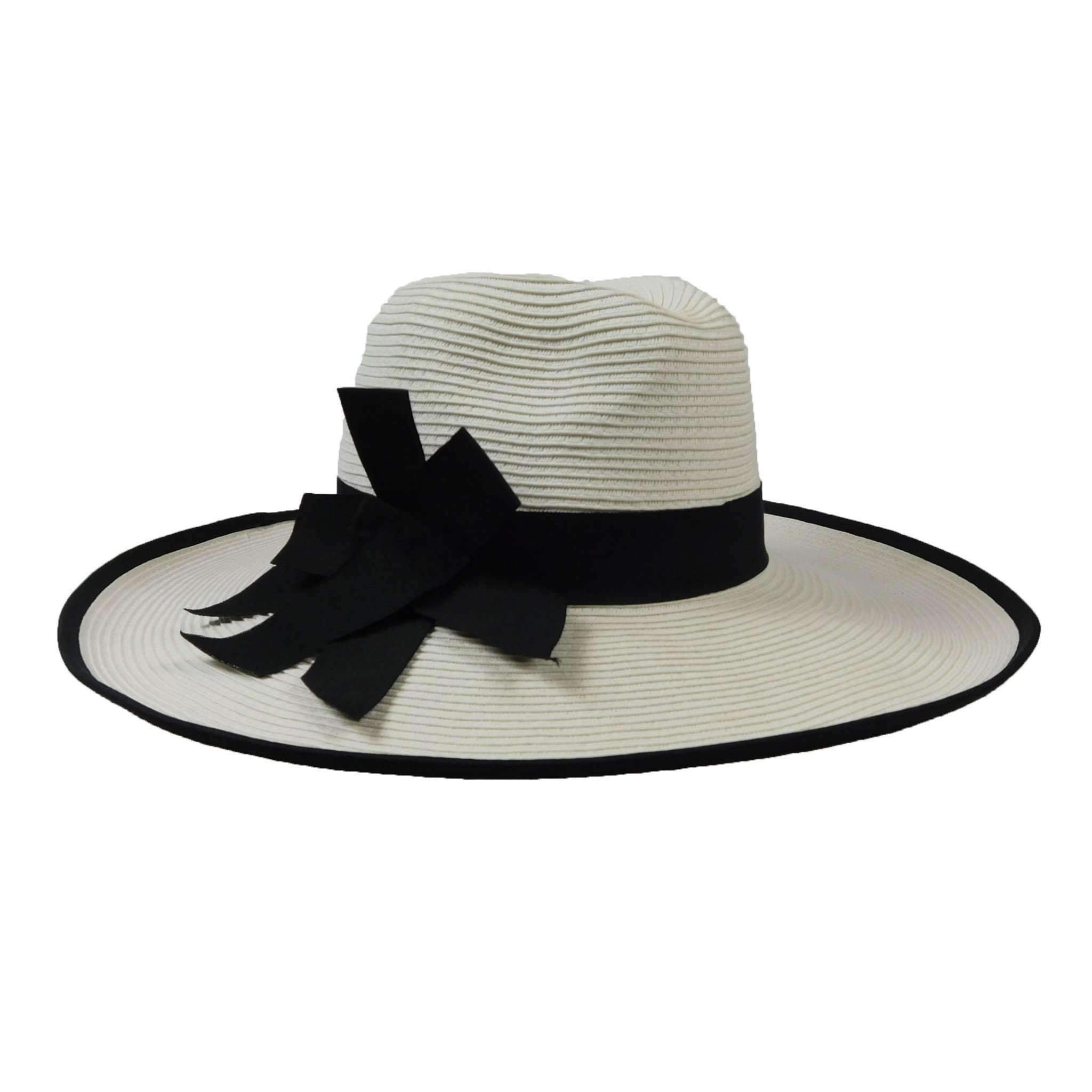 Elegant Wide Brim Straw Hat - Large and Extra-Large Size Safari Hat Jeanne Simmons js8001whL White Large (59 cm) 
